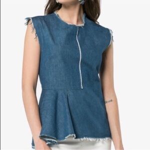 Golden Goose Deluxe Brand Colia Frayed Denim Top